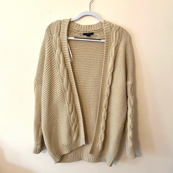 Forever 21 Sweaters - Tan Chunky Knitted Cardigan